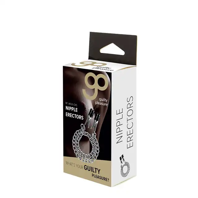 Guilty Pleasure - Nipple Erectors. Klamerki na sutki połączone z długim łańcuchem. 