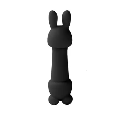 FeelzToys - Mister Bunny Massage Vibrator with 2 Caps. Black. Silikonowy króliczek, 10 programów, 2 nakładki. Absolutnie wspaniały!