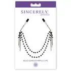 Sportsheet - Black Jaweled Nipple clips. Eleganckie czarne połyskujące w ciemności nakładki na sutki. 