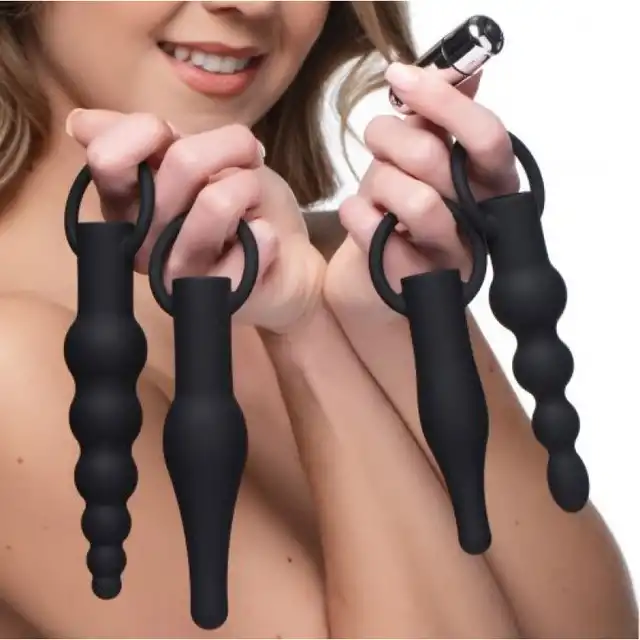 Toyz 4 Lovers - Rimming Anal Training Set. Zestaw wtyczek analnych wibrujących o różnych kształtach i rozmiarach!