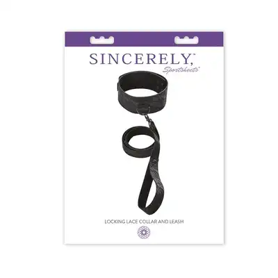 Sportsheets - Locking Lace Collar &amp; Leash. Luksusowa koronkowa obroża oraz smycz. 