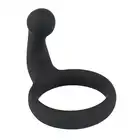 Black Velvets - Cock Ring - czarny ring na penisa ze stymulacją krocza