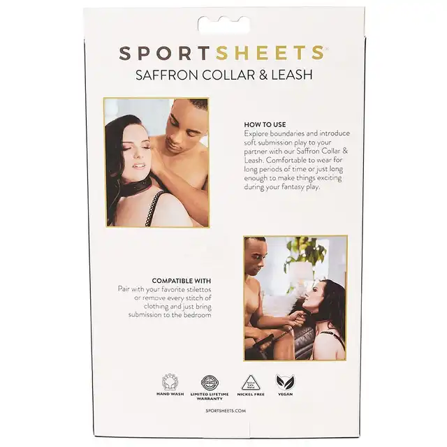Sportsheets - Leash and Collar. Obroża i smycz z wegańskiej skóry. Niesamowity design! 