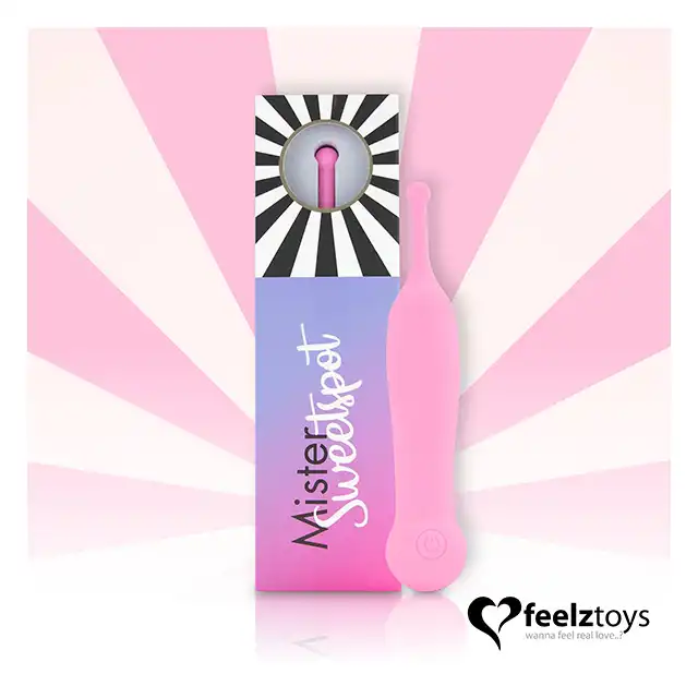 FeelzToys - Mister Sweetspot Clitorial Vibrator Pink. Niezwykły wibrator - ultra aksamitny w dotyku, wodoodporny, wysoka klasa produktu. Masażer o super słodkim wyglądzie!