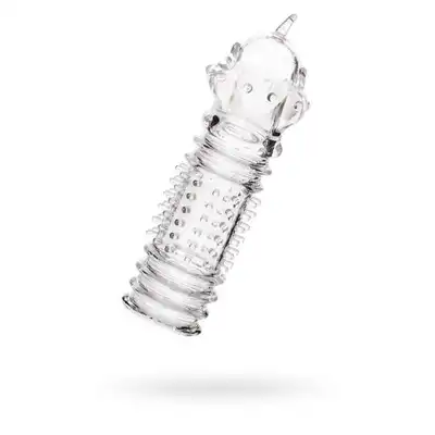 A-Toys - Penis Extender Baldi. Transparentna nakładka na penisa z wypustkami stymulującymi 15,3 cm. 