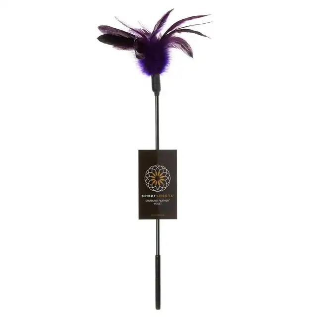 Sportsheets - Starbust Feather Violet. Piórko do głaskania z prawdziwego pierza. 40 cm długości!