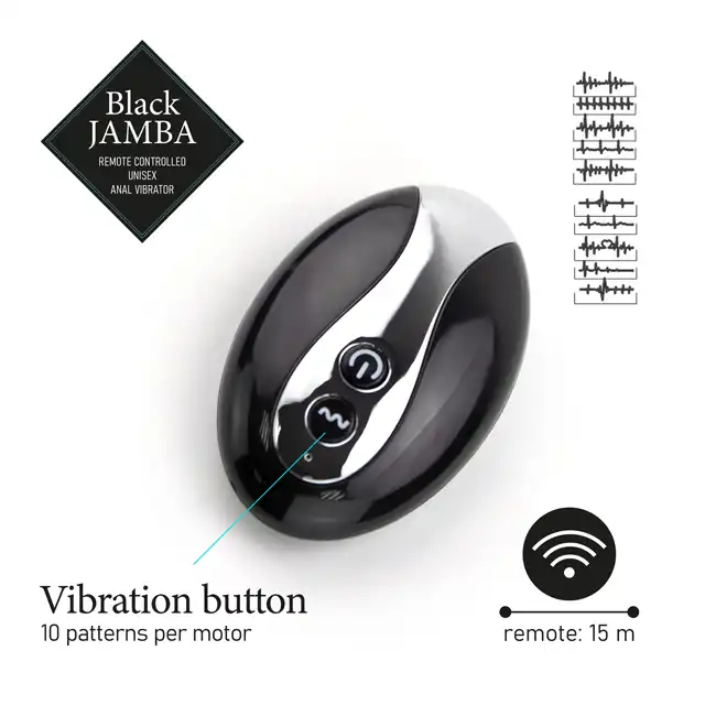 FeelzToys - Black Jamba Anal Vibrator. Wyprofilowany by stymulować prostatę i punkt G! Funkcja grzania i potężne wibracje.