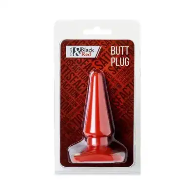 Black&amp;Red - Red Anal Plug. 10 cm długości, 3 cm szerokości. Lekka i elegancka wtyczka analna. 