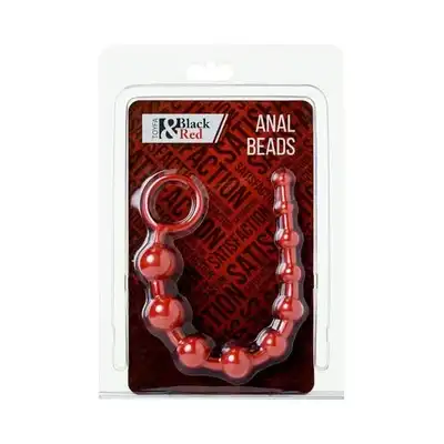 Black&amp;Red - Anal Chain Red. 31 cm długości, koraliki analne bezpieczne dla ciała. 