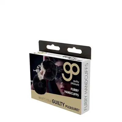 Guilty Pleasure - Furry Handcuffs Black. Klasyczne futrzane czarne kajdanki. Miękkie, wygodne.