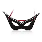 Toyz 4 Lovers -Secret Black&amp;Red Mask. Czarno-czerwona maska z regulacją. Piękne czerwone przeszycia dla ozdoby. 