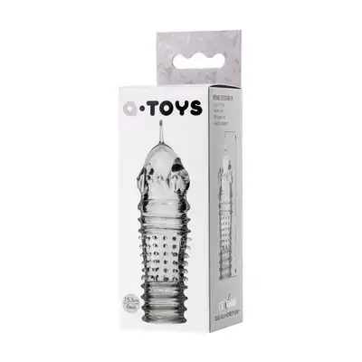 A-Toys - Penis Extender Baldi. Transparentna nakładka na penisa z wypustkami stymulującymi 15,3 cm. 