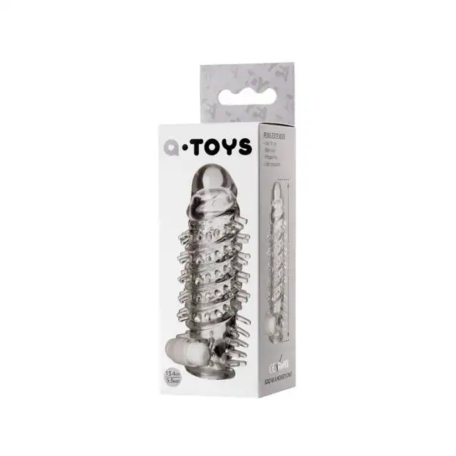 A-Toys - Penis Sleeve. Transparentna nakładka na penisa z wypustkami stymulującymi 13,4 cm.
