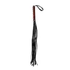 Guilty Pleasure - Vinyl String Flogger. Czarny pejcz ze skóropodobnymi paskami. Solidny, przyjemny w dotyku. 62 cm!