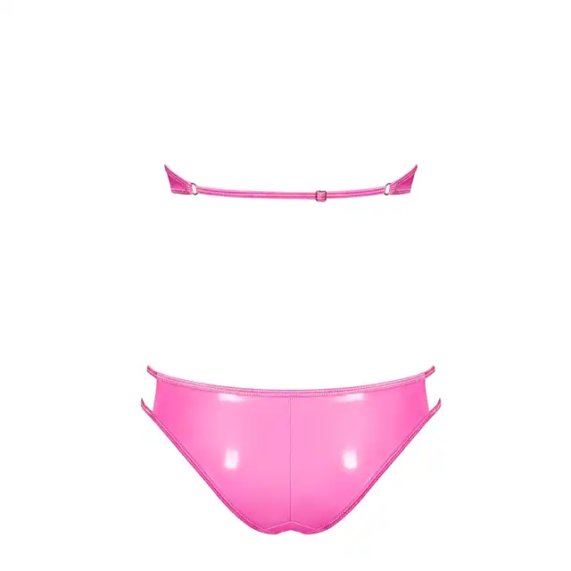 Obsessive - Lollypopy Set S/M Swimwear. Różowo cukierkowy komplet bielizny, idealny set na plażę i do łóżka dla kobiet, które lubią błyszczeć. Mega sale