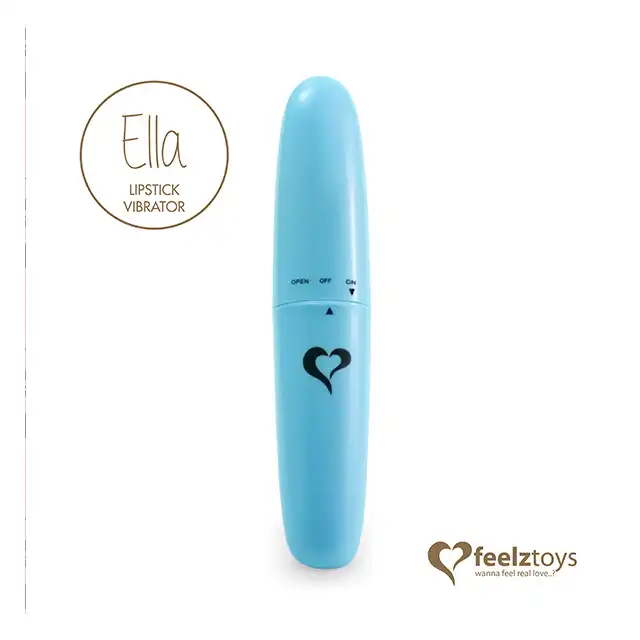FeelzToys - Ella Lipstick Vibrator Light Blue. Mini wibrator w kształcie szminki, dyskretna przyjemność i ciche wibracje. 
