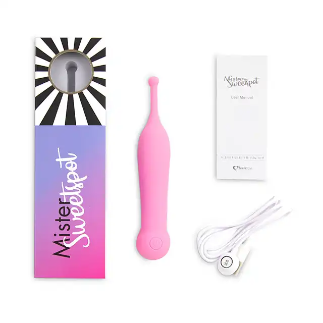 FeelzToys - Mister Sweetspot Clitorial Vibrator Pink. Niezwykły wibrator - ultra aksamitny w dotyku, wodoodporny, wysoka klasa produktu. Masażer o super słodkim wyglądzie!