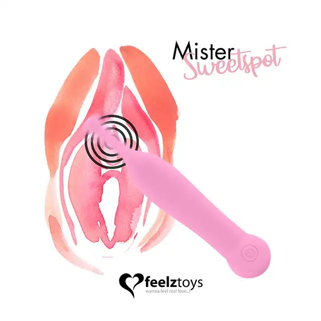 FeelzToys - Mister Sweetspot Clitorial Vibrator Pink. Niezwykły wibrator - ultra aksamitny w dotyku, wodoodporny, wysoka klasa produktu. Masażer o super słodkim wyglądzie!