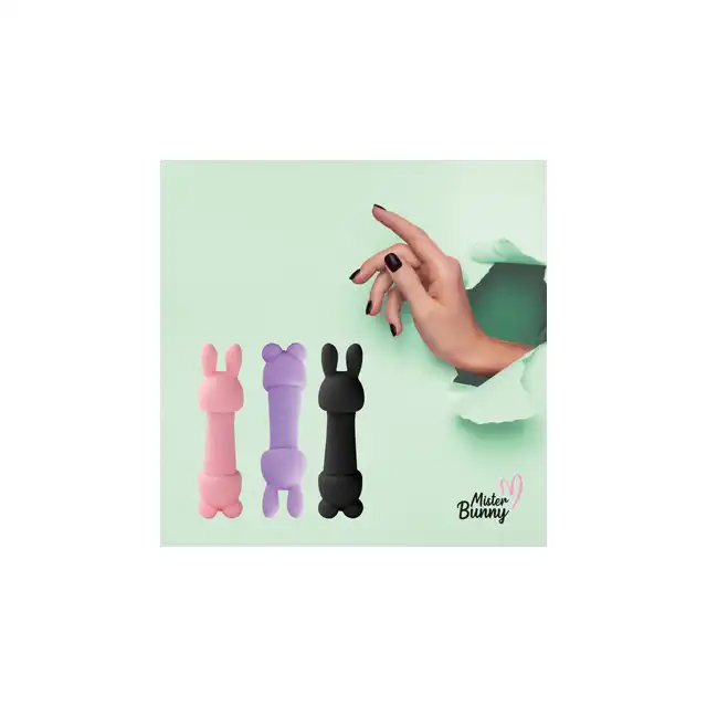 FeelzToys - Mister Bunny Massage Vibrator with 2 Caps. Pink. Silikonowy króliczek, 10 programów, 2 nakładki. Absolutnie wspaniały!