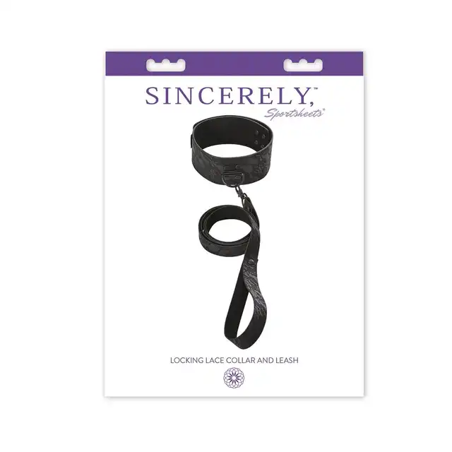 Sportsheets - Locking Lace Collar &amp; Leash. Luksusowa koronkowa obroża oraz smycz. 