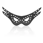 Toyz 4 Lovers - Two Line Face Mask. Czarna maskaz ćwiekami. Wygodny materiał, dopasowuje się do twarzy. 