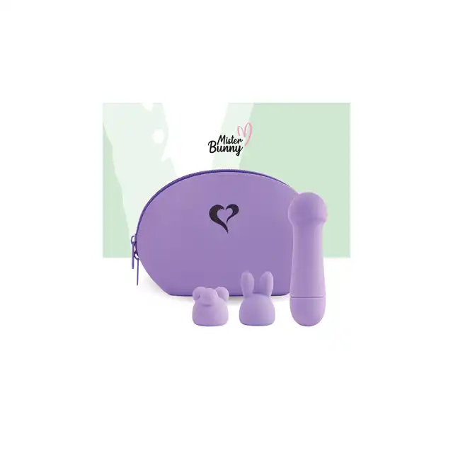 FeelzToys - Mister Bunny Massage Vibrator with 2 Caps. Purple. Silikonowy króliczek, 10 programów, 2 nakładki. Absolutnie wspaniały!
