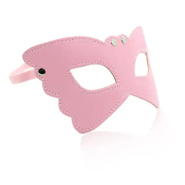 Toyz4Lovers - Butterfly Mask Pink. Opaska w kształcie motylich skrzydeł. Miękka ekoskóra!