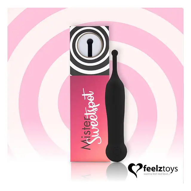 FeelzToys - Mister Sweetspot Clitorial Vibrator Black. Niezwykły wibrator - ultra aksamitny w dotyku, wodoodporny, wysoka klasa produktu. Masażer o super słodkim wyglądzie!