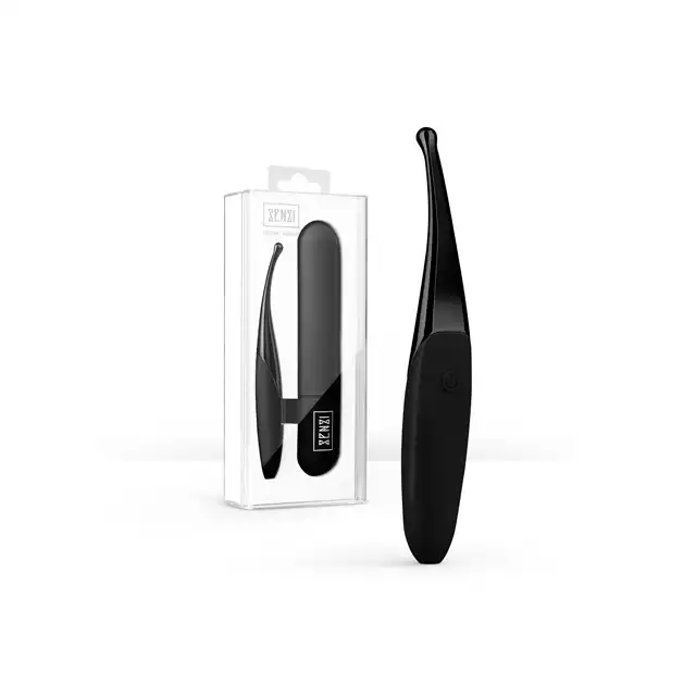 Senzi - Black Vibrator. Czarny wibrator do punktowej stymulacji miejsc intymnych i całego ciała. Ekskluzywna nowość!