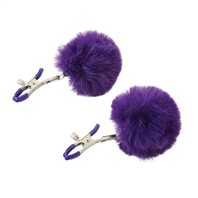 Sportsheets - Sincerely Fur Nipple Clips. Klamerki na sutki z fioletowym futerkiem, nowość!