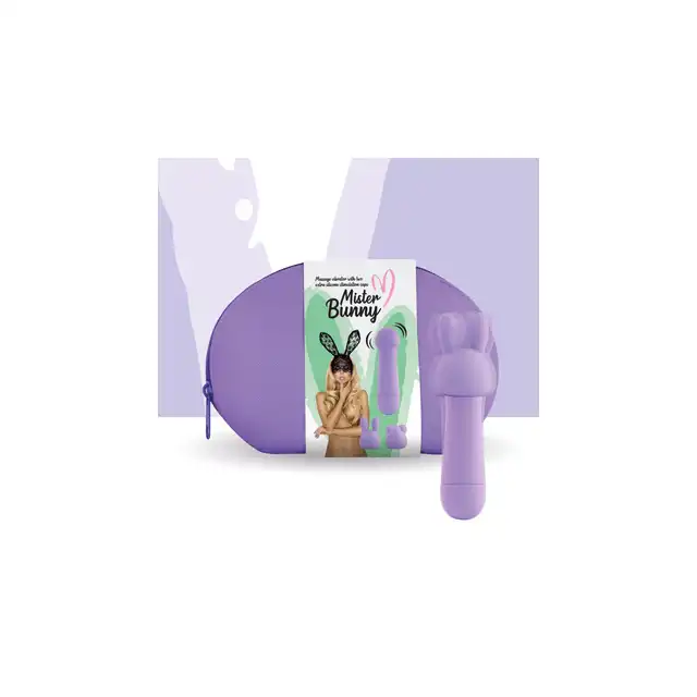 FeelzToys - Mister Bunny Massage Vibrator with 2 Caps. Purple. Silikonowy króliczek, 10 programów, 2 nakładki. Absolutnie wspaniały!