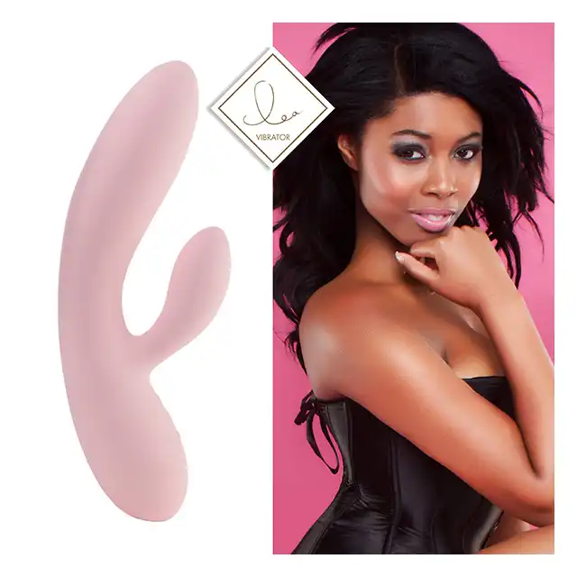 FeelzToys - Lea Rabbit Vibrator Soft Pink. Cichy, przyjemny w dotyku wibrator z króliczkiem, wyprofilowany do stymulacji punktu G. 