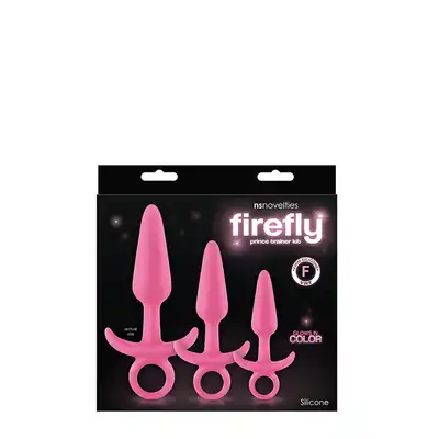 Firefly - Prince Kit Pink. Wyjątkowy zestaw wtyczek analnych. Wygodne uchwyty i aplikacja, aż 3 rozmiary! Mega Sale!