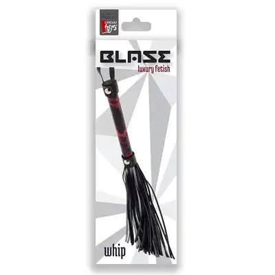 Blaze - Flogger. Czarno czerwony pejczyk z unikatowym wzorem. Wegański materiał! Mega sale!