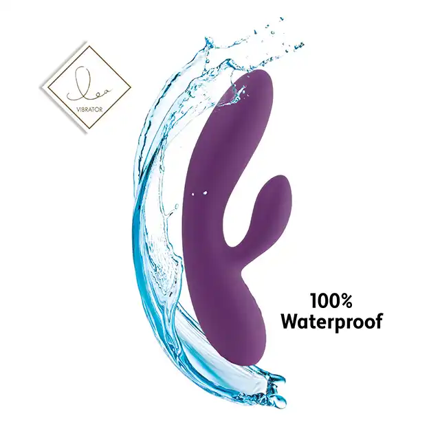 FeelzToys - Lea Rabbit Vibrator Purple. Cichy, przyjemny w dotyku wibrator z króliczkiem, wyprofilowany do stymulacji punktu G. 
