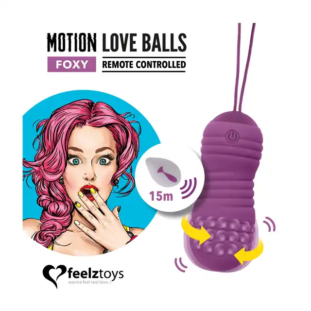 FeelzToys - Remote Controlled Motion Love Balls Foxy. Zdalnie sterowane, obrotowe kulki gejszy. Nowa technologia! Mega sale!