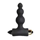 Rocks-Off - Petite Sensations Bubbles Black. Wibrujący plug analny o falistej strukturze. Wodoodporny, jedwabiście gładki. 
