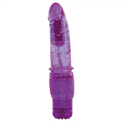 Wibrator-VIBRATOR JAMMY JELLY HAPPY GLITTER PURPLE