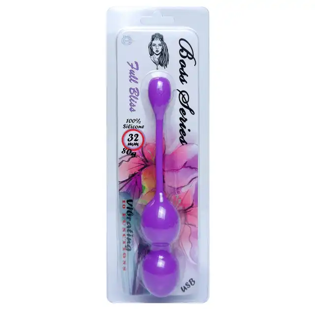 Boss Series - Vibrating Kegel Balls. 32mm 80g, 10 funkcji wibracji, ładowanie USB