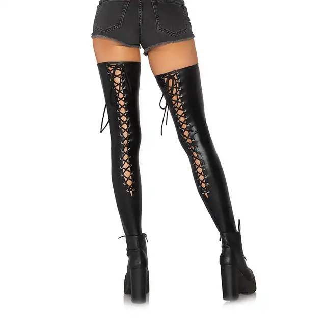 Leg Avenue - 84991 pończochy wetlook. Elastyczne, stylowe i wygodne. Groźny look!  S/M