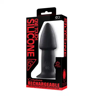 Plug/vibr-5INCH RECHARGEABLE BUTTPLUG BLACK