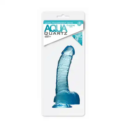 Dildo-QUARTZ AQUA 6.5INCH PVC DONG BLUE