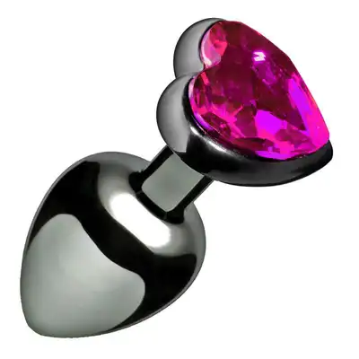 Toyz4Lovers - Butt Plug Heart Medium 8 cm. Wtyczka analna w kształcie serca z różowym kryształkiem.