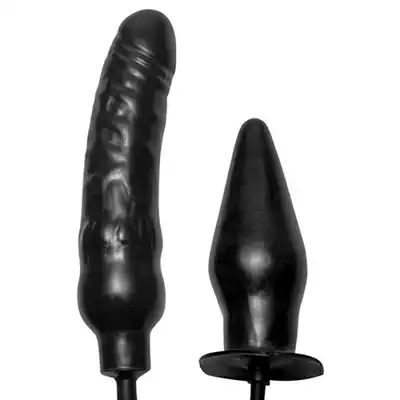 Master Series - Inflatable Plug &amp; Dildo. Nietypowy zestaw pompowany plug i dildo. 