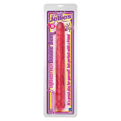 Dildo-CRYSTAL JELLIE 18"""" DBLE DONG PINK