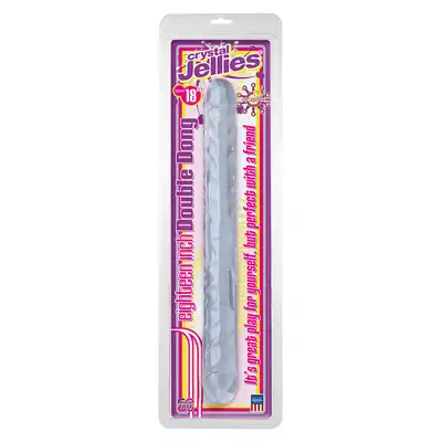 Dildo-CRYSTAL JELLY 18"""" DBLE DONG CLEAR