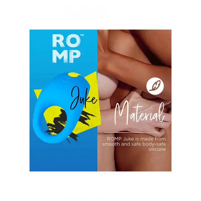 ROMP - Juke. Elastyczny, dopasowujący się do ciała ring erekcyjny. 4 tryby silnych wibracji, wodoodporność, aksamitny silikon. 