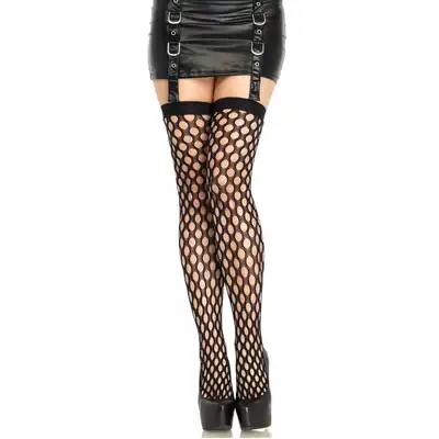 Leg Avenue - 85067 kabaretki z okrągłymi oczkami. Elastyczne, wytrzymałe. One size. 