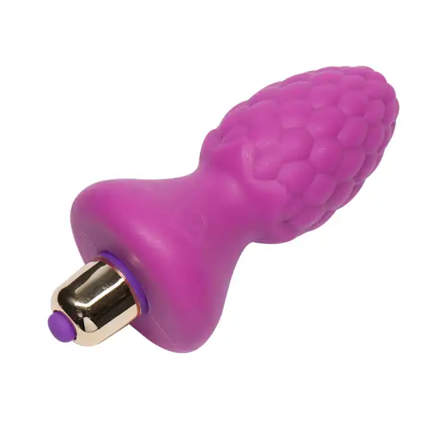 Rocks-Off - Ass-Berries 7-Speed Raspberry. 7 programowy wibrujący plug analny w kształcie słodkiej malinki!