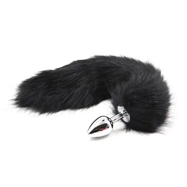 Toyz 4 Lovers - Long fox tail anal plug M. 7 cm długości, 3 cm szerokości. Czarna kita!
